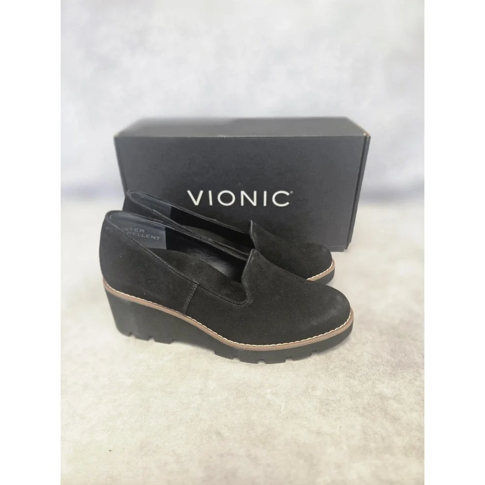 Vionic Willa Wedge Blk W-SZ 6M NEW